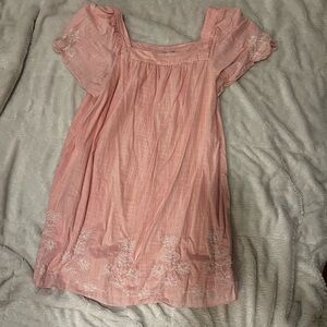 Draper James pink embroidered babydoll dress
